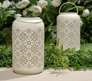 Garden Reflections Set of 2 Solar Illuminated Metal Lanterns Lamp Outdoor Lighting Decorative Patio Garden Reflections Set of 2 Solar Illuminated Metal Lanterns Lamp Outdoor Lighting Decorative Patio