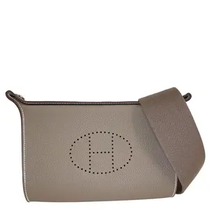 Pre-owned HERMÈS Leather Crossbody Bags Hermes Videpoches Clemence Crossbody Bag Beige