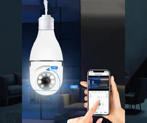 Spy Bulb Camera - 1080P Panoramic Wi-Fi Security Light with Two-Way Audio Night Vision Motion Detection Alerts Easy Installation for Home Office Garage