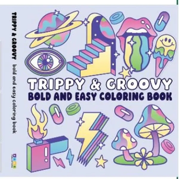 Trippy Groovy Bold Children's Literature & Art Coloring Book - Regular Edition, Thick Lines, Intricate Designs, Outlines, Far-Out Themes, Chill Vibe, Smooth Flow for Creative Drawing Fun