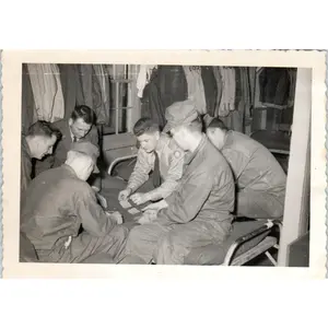 US Army Soldiers Play Cards in Postwar Germany c1954 Army Photo AF1-AP1