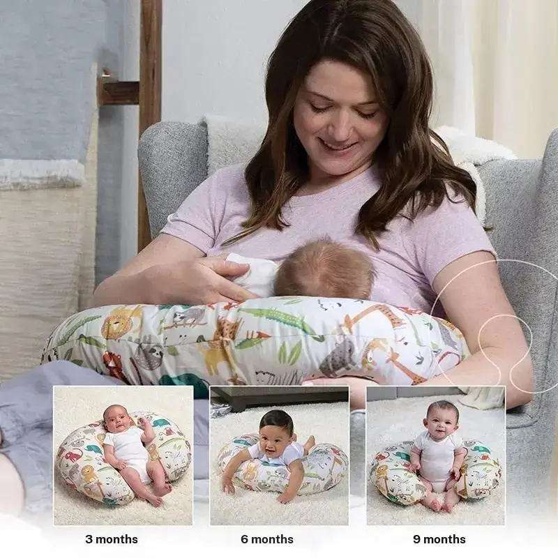 Multifunctional Baby Learning Pillow with Detachable Cover, Elastic U-Shaped Maternity Nursing Feeding Pillow, Comfortable Support for Infants, Feeding Cushion, Baby Registry