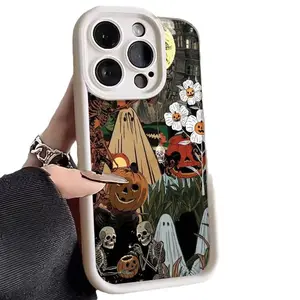 Skeleton Pumpkin Phone Case for iPhone 17 Pro Max 16 Pro 14 13 12 11 Pro Max 7 8
