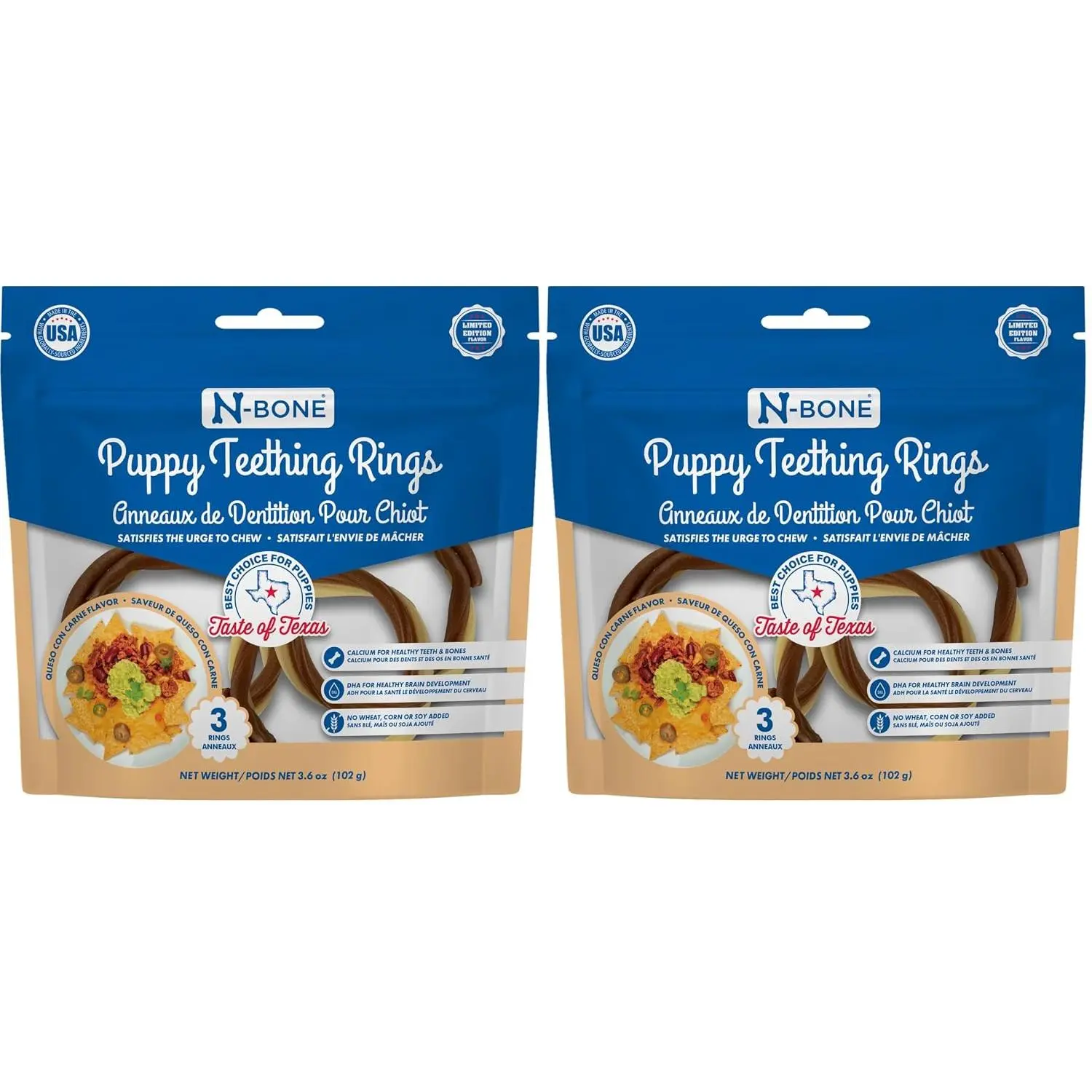 N-Bone Puppy Teething Ring, Chicken Flavor, 6 Count bag
