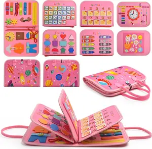 Mothers Day Gift Busy Board Montessori Toys for 1 2 3 4 Year Old Boys & Girls, Sensory Board for Toddlers 1-3, Preschool Activities for Learning Fine Motor Skills, Gifts for Girls Boys, Travel Toys for Airplane Car