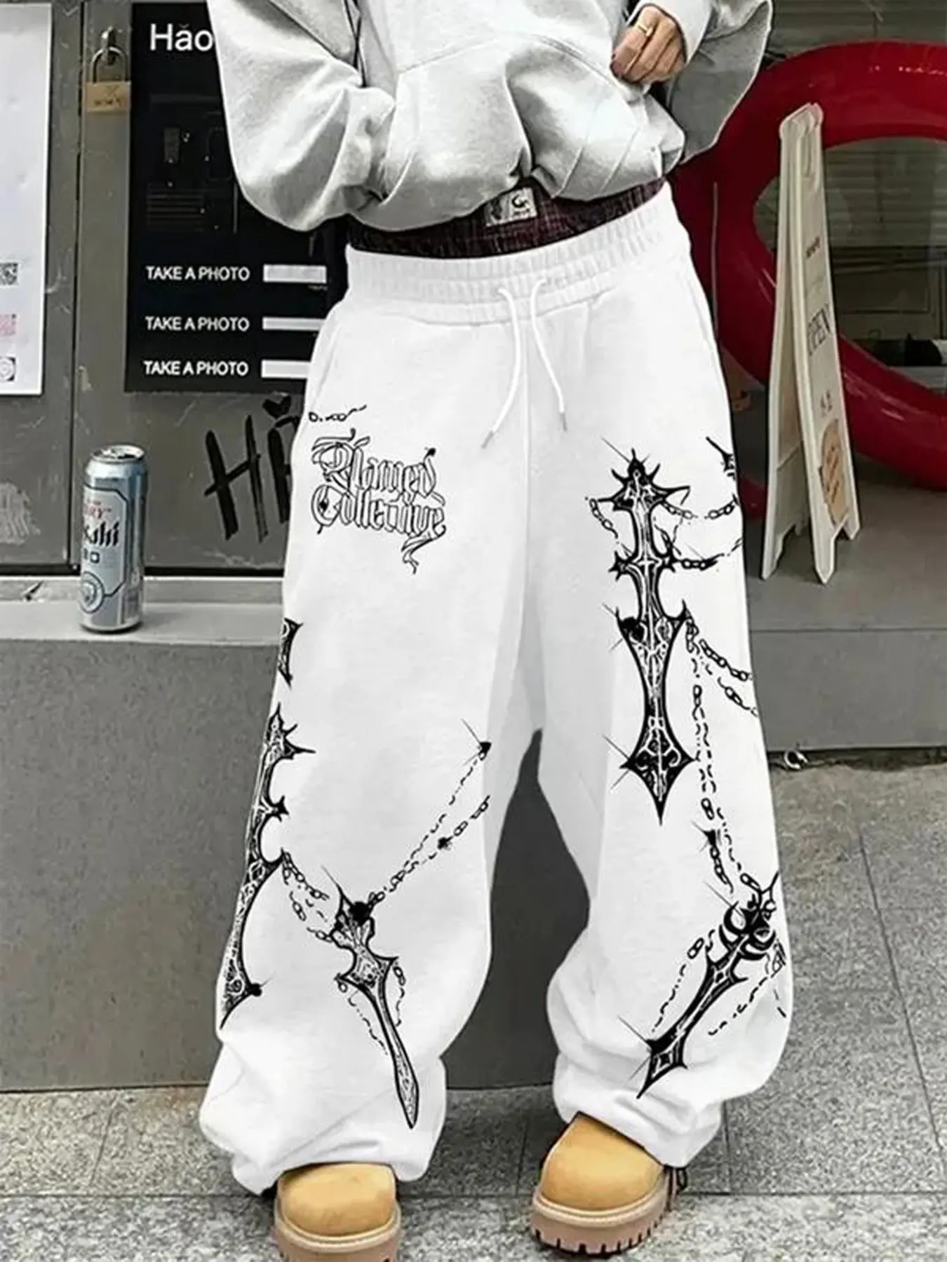 Men's Gothic Straight Leg Long Pants, Stylish Casual Wear, Comfortable Fit, Perfect for Daily Use, Trendy Fashion Statement