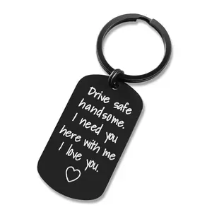Gifts for Men - Drive Safe Keychain for Boyfriend - Drive Safe Handsome I Need You Here With Me, Keyrings Fathers Day Birthday Gifts for Husband Best Friends