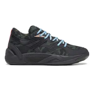 PUMA Mens Trc Blaze Court Camo Lace Up Basketball Sneakers Shoes - Black