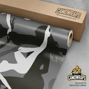 Silhouette Urban Camo Vinyl Wraps | Blowout Stock | Satin Finish | 3M Media | 5ft x 1ft | 221479