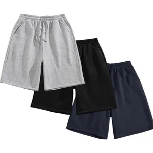 Men's Solid Color Drawstring Waist Shorts, Basic Casual Sports Running Pants, Suitable for Daily Wear and Workouts, Summer Loose Shorts