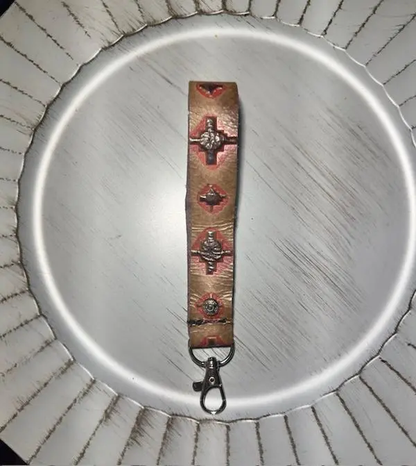 Navajo Red Leather Lanyard