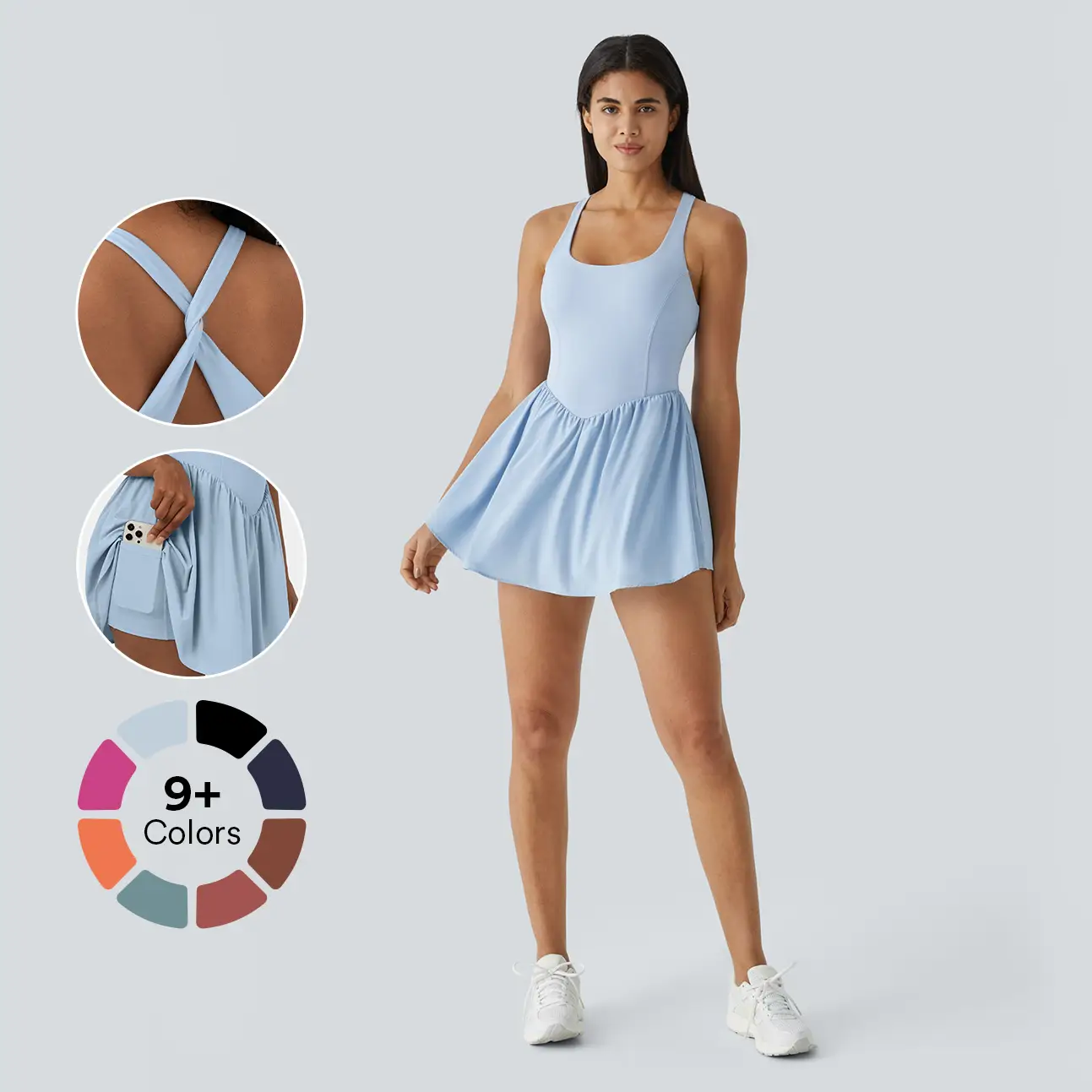Halara Breezeful Backless Corset 2-in-1 Pocket Mini Quick Dry Flowy Pickleball Active Dress #summer#summervibes#dealsforyoudays