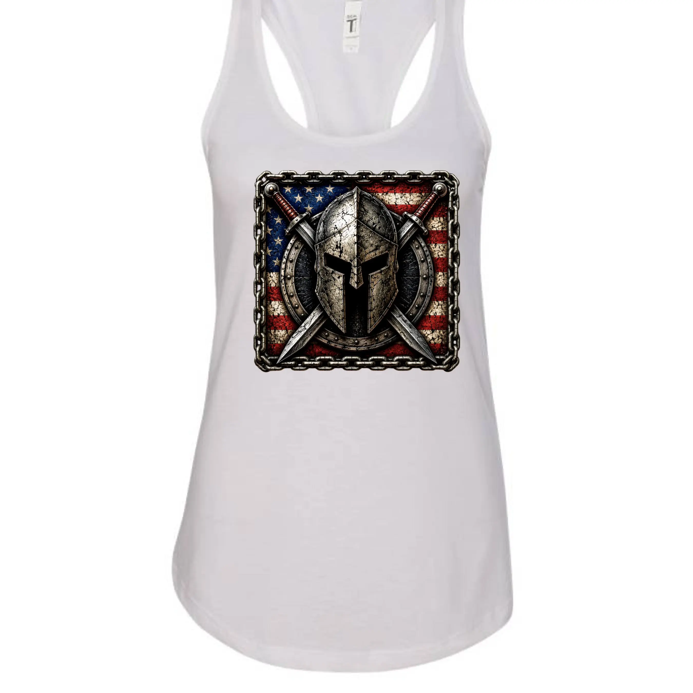 Stand the Line Patriotic Tank Top – Viking Warrior Graphic Muscle Shirt