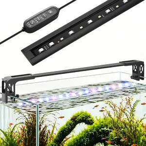 15in Slim  Alloy Aquarium LED Light, Full  with Day/Night Mode & Timer, 10-Level Brightness, Adjustable Lighting for Planted  & Fish  Freshwater Fish
