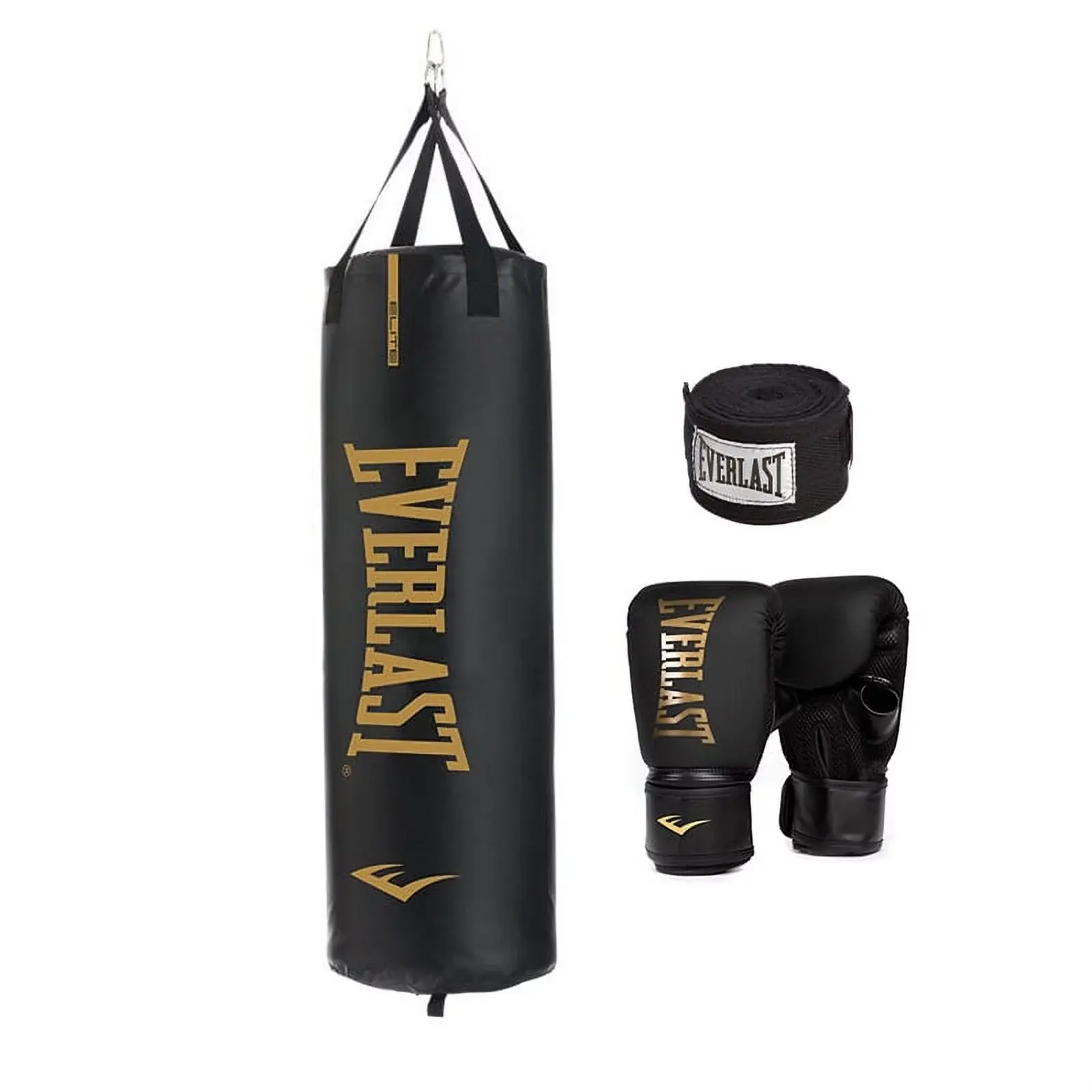 100Lb Elite Heavy Bag Kit with Black Handwrap and Elite Cardio Gloves Everlast Worldwide Inc.