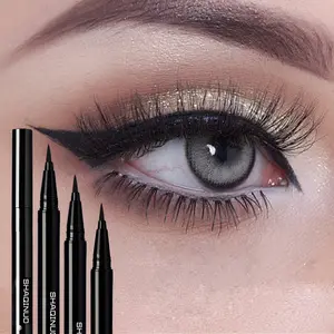 3pcs Deep Three-Dimensional Eyeliner Pen, One Stroke Forming, Smooth and Even without Clumping, Silky Coloring, Outlining Eye Contour, Long-Lasting, Waterproof and Sweatproof, Delicate Eye Makeup for Christmas, Halloween, Thanksgiving Holidays Gift