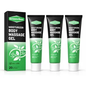 Greenvibes Moisturizer Body Massage Gel, Soothing Cooling Gel Fast-Absorbing Herbal Blend with Poria Cocos, 20g/0.7oz (PC, 3)