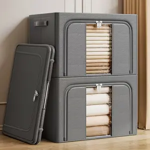 3PCS New storage box, Underbed Storage Boxes, large capacity visible transparent window, reinforced zipper handle, suitable for placing clothes and bedding next to the wardrobe, organizing under the bed Stackable Container Bins