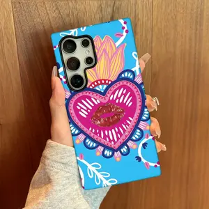 Fashionable and Unique Heart Lip Print Painted Glossy 2-in-1 Shockproof Phone Case,for Samsung Galaxy S21 S22 S23 FE S24 Plus S25 ULTRA FE EDGE Plus A55 56 54 53 52 36 35 34 26 25 23 16 15 14 13 06 Phone Cases