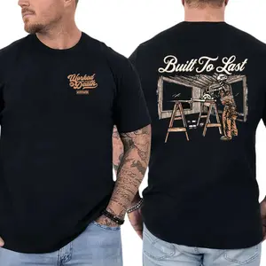 Built To Last Carpenter T-Shirt, Woodworking Construction Graphic Tee, Blue Collar Work Shirt for Carpenters & Builders, Gift for Tradesmen
