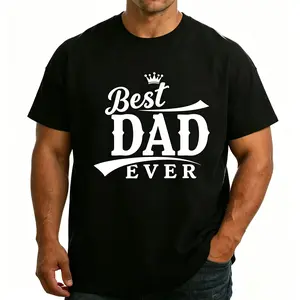 Classic Best Dad Ever Crown Design Casual Everyday Wear Men’s Shirt For New Dad
