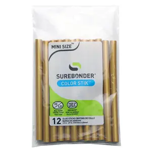 Color Stik 4" Mini Size Metallic Gold Hot Glue Sticks - 12 Pack