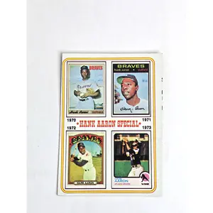 Hank Aaron Special Baseball Card 1974 Topps No. 6