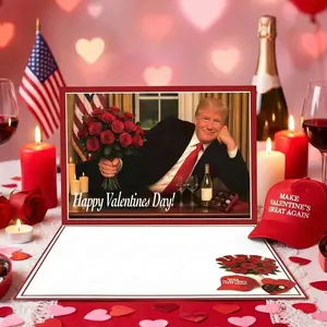 Trump Valentine’s Card – Funny Red Roses & Wine Gift for Republicans