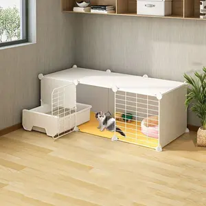 Indoor Pet Cat and Dog Cage, Space-Saving Pet Barrier for Cats, Small Dogs and Rabbits, Home Pet Solution