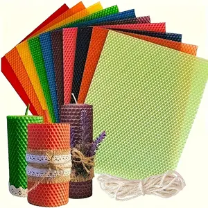 12 color 8-inch honeycomb wax sheet, paired with a 12 piece beeswax candle making kit, used for DIY aromatherapy candles, home decor and gifts, as well as a complete DIY product for aromatherapy candles and crafts