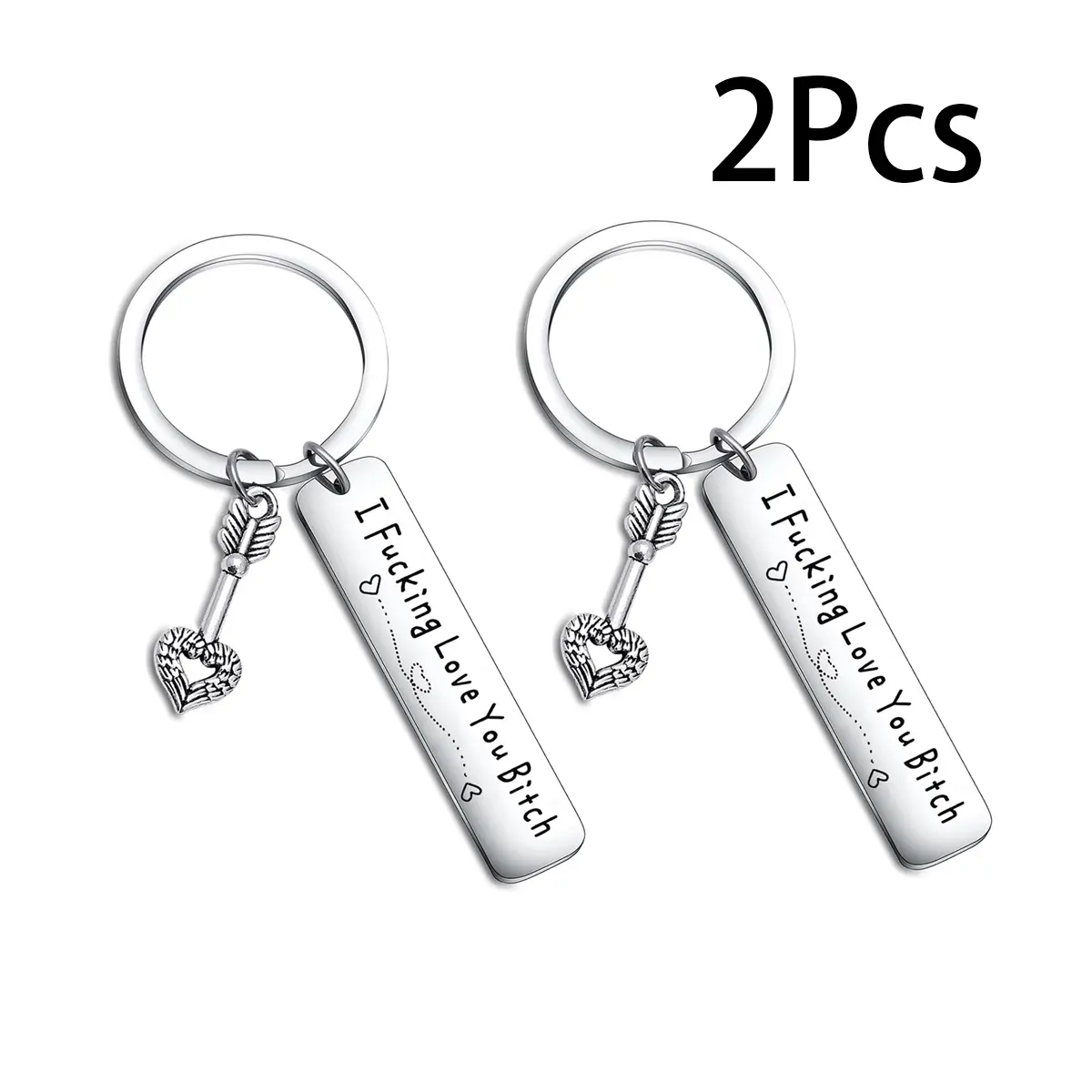 I Fucking Love You Bitch Keychain 2 Pairs Gift for Friend Long Distance Relationship Gifts for Her Girlfriend Gag Christmas Gift for Best Friend Cousin Women, Funny Birthday Gifts for Women Friend