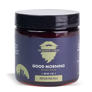 Good Morning Beard Balm - Medium Firm Hold Grooming Product for Men - 4 Oz - Nourishes Styles Refreshes Beards & Skin - Bearded Crew