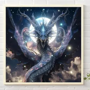 Dragon Pattern DIY Diamond Arts Painting Without Frame, DIY 5D Diamond Arts Painting Kit, Wall Art Decor For Home Living Room Bedroom
