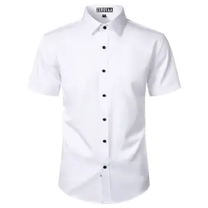 ZEROYAA Men's Short Sleeve Dress Shirt Casual Wrinkle Free Stretch Modern Slim Fit Button Down Shirts