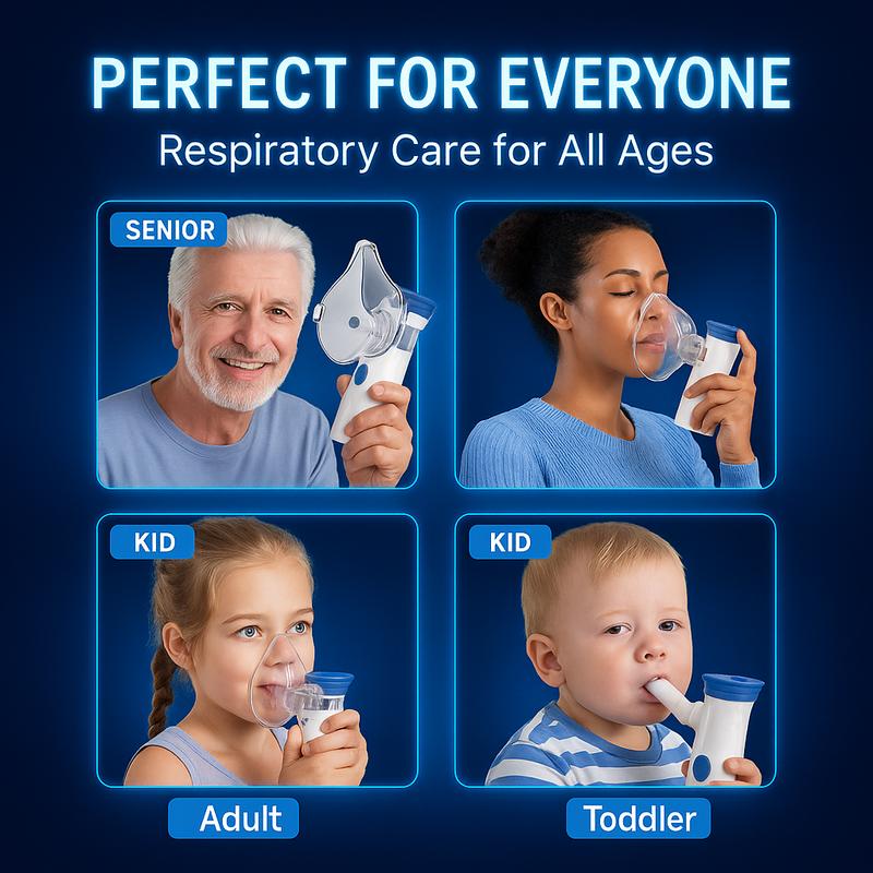 Portable Handheld Humidifier, Ultrasonic Cool Mist Mister with Accessories, USB-C Rechargeable, Quiet, Family-Friendly (Adults & Kids), Gift for Mum