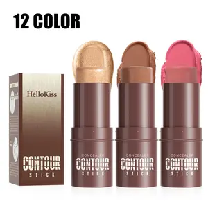 Hellokiss Highlighter Contour Stick, Multi-Color Face Sculpting Pen, High-Light & Concealer Brush, Single Pack Makeup Tool