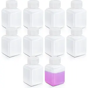 0.7oz/20ml Leak Proof Plastic Bottles with Caps for Liquids Sample,  Small Bottles Containers for Travel, Camping and Hiking (Translucent, 10 count)