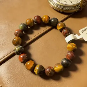 Natural Multi-Color Tiger Eye Stone Bracelet	
