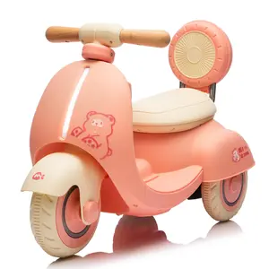 12V Kids Ride On Electric Motorcycle Toddler Scooter W/Parents Control Three-Wheel Stable Design Special Wooden Handle Smoother Output Slow Start&Stop More Suitable For 1-3 Years BABY's First Toy Christmas Gift PINK