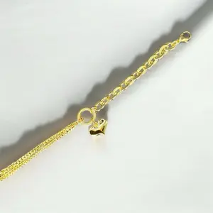 Heart Charm Bracelet with 2 Distinct Chains