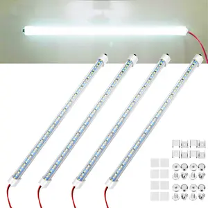 12V Interior LED Light Bar 48 LEDs Strip Lights with  and  6500K White Light for  Van RV Cabinet Showcase Indoor Room Home 4 count Extendable