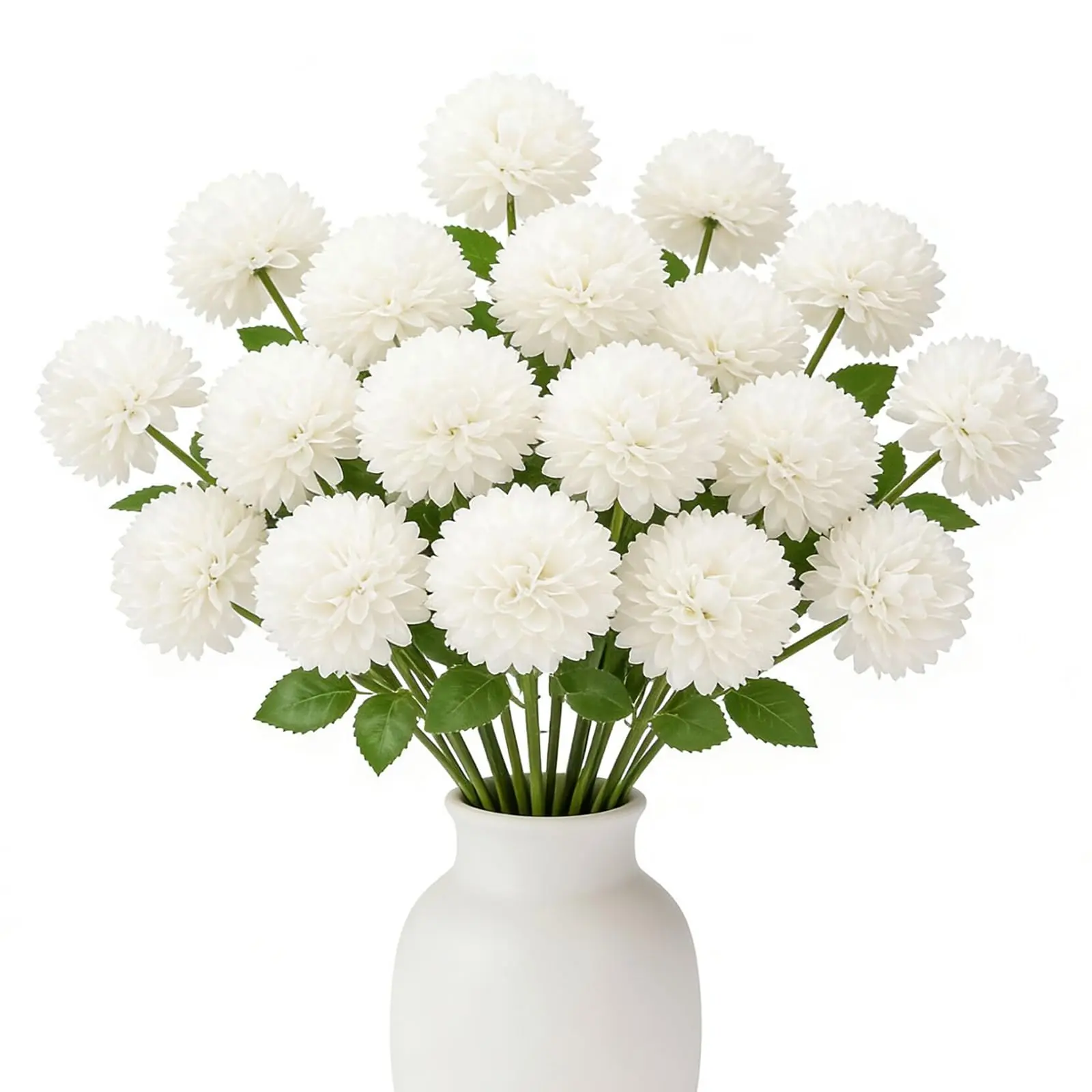 [Mother‘s Day Gift] Floweroyal 12pcs Artificial Chrysanthemum Ball Flowers Silk Hydrangea Bridal Wedding Bouquet for Home Garden Party Office Coffee House Decoration,Bridal Wedding Bouquet (Cream White) ﻿ tiktokshopspringglowup
