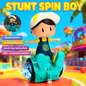 Kids Electric Stunt Rotating Balance Car Tricycle Toy with Lights Music Wiggling & Obstacle Avoidance, Fidget Toys for Boys Girls, Christmas Birthday Gifts Weird Stuff
