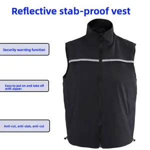 New Summer Reflective Anti-stab Security Vest with Convenient Vertical Zipper for Outings