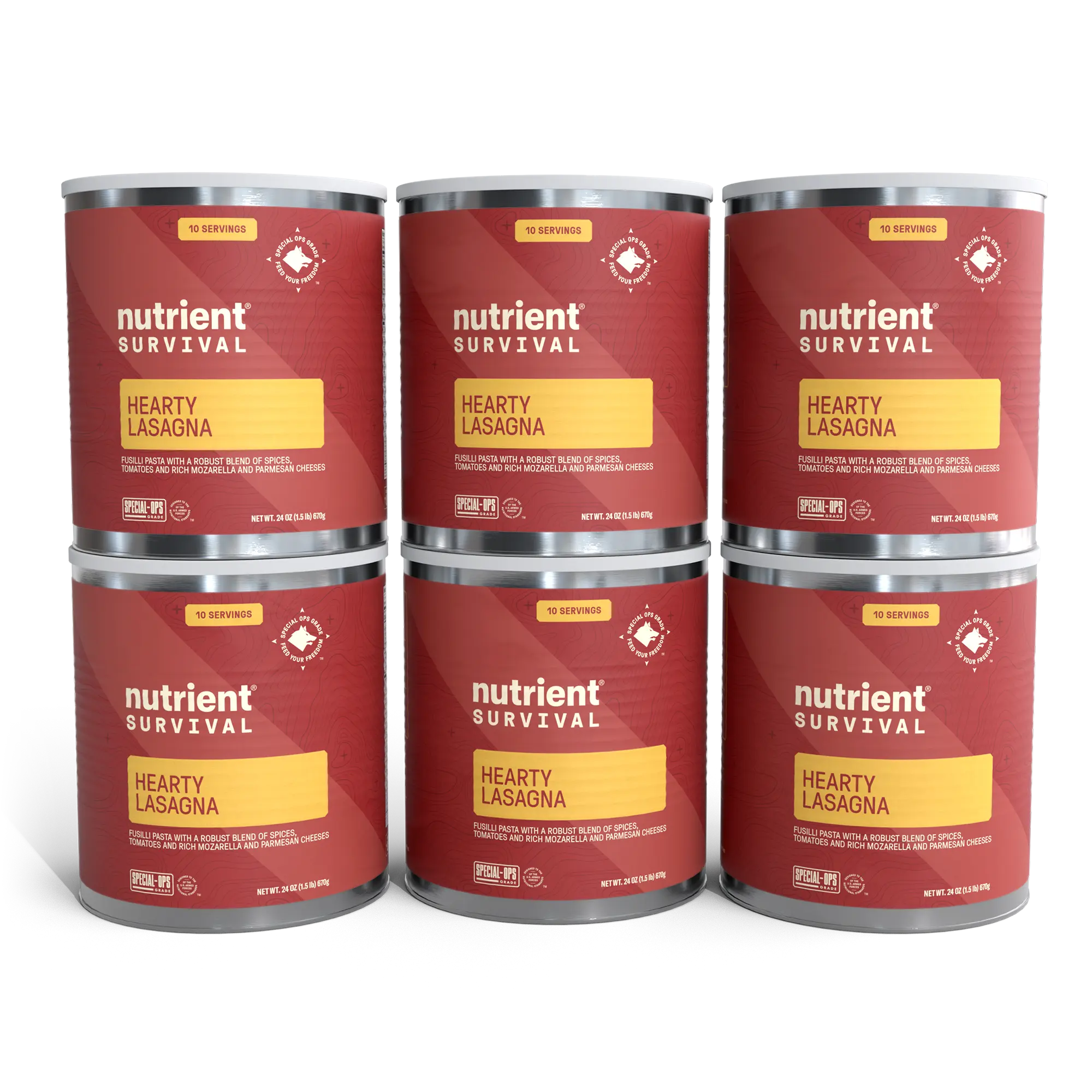 Nutrient Survival Hearty Lasagna Emergency Food 6 Cans
