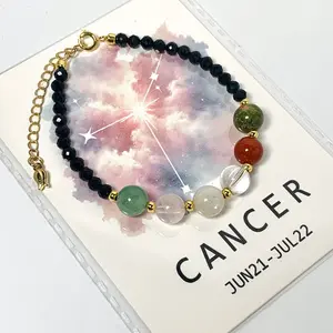 Cancer Crystal Bracelet - Handcrafted Natural Crystal 12 Constellation Bracelet - Crystal Shore