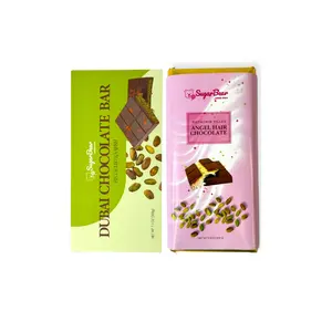 Large Trend Chocolate Duo: Large Milk Angel Hair Chocolate Pistachio Filled  & Dubai Chocolate Bar Original Size