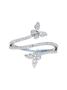 Butterfly Design Ring, Elegant Rhinestone Decor Ring for Women & Girls, Fashion Jewelry for Party, Daily Decor, Trendy All-match & Exquisite Jewelry for Birthday Gift