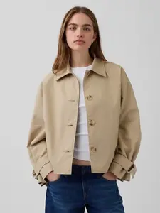 Oversized Crop Trench Jacket