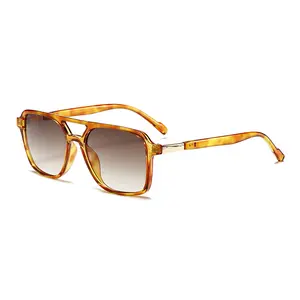 SUNVOES Men's Retro Aviator Sunglasses - Fashionable Frames, High Quality PC Plastic Construction, Anti-Slip Legs, Square Design, UV Protection Shades for Driving, Fishing tiktokshopspringglowup,summervibes